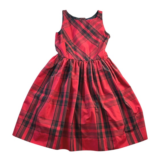 Polo Ralph Lauren Other - Polo Ralph Lauren Girls Red Black Plaid Taffeta Holiday Dress Size 12